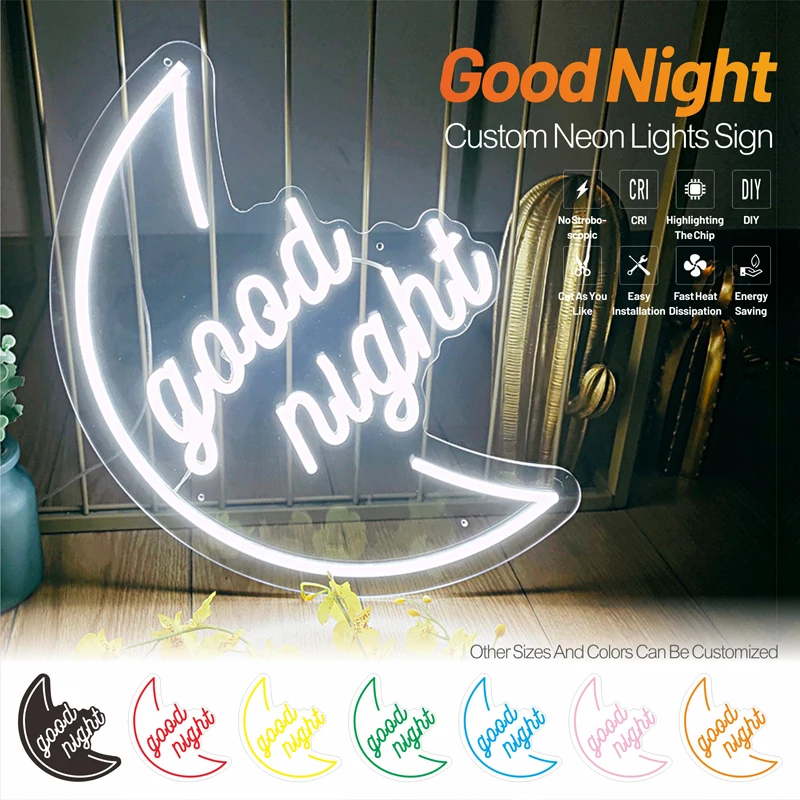 LED personalizado buenas noches Flexible señal de luz de neón de pared  dormitorio decoración fiesta creativo decorativo regalo neones lámpara  Multicolor|Luces publicitarias| - AliExpress