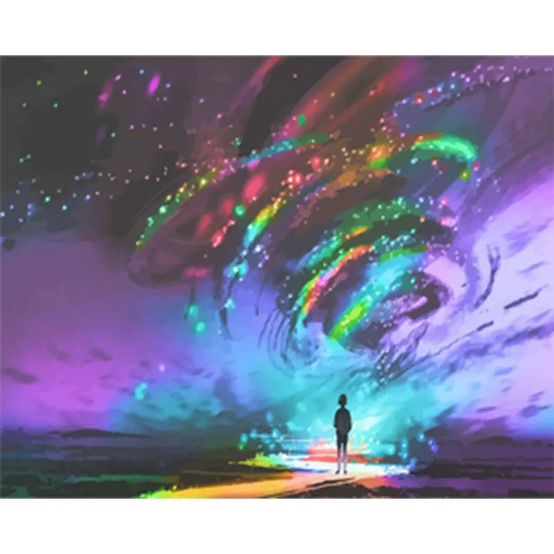 

Paintings By Numbers Magic sky scenery Oil HandPainted Color Animal By Number Home Decortion ArtWork For Living Room Home gift