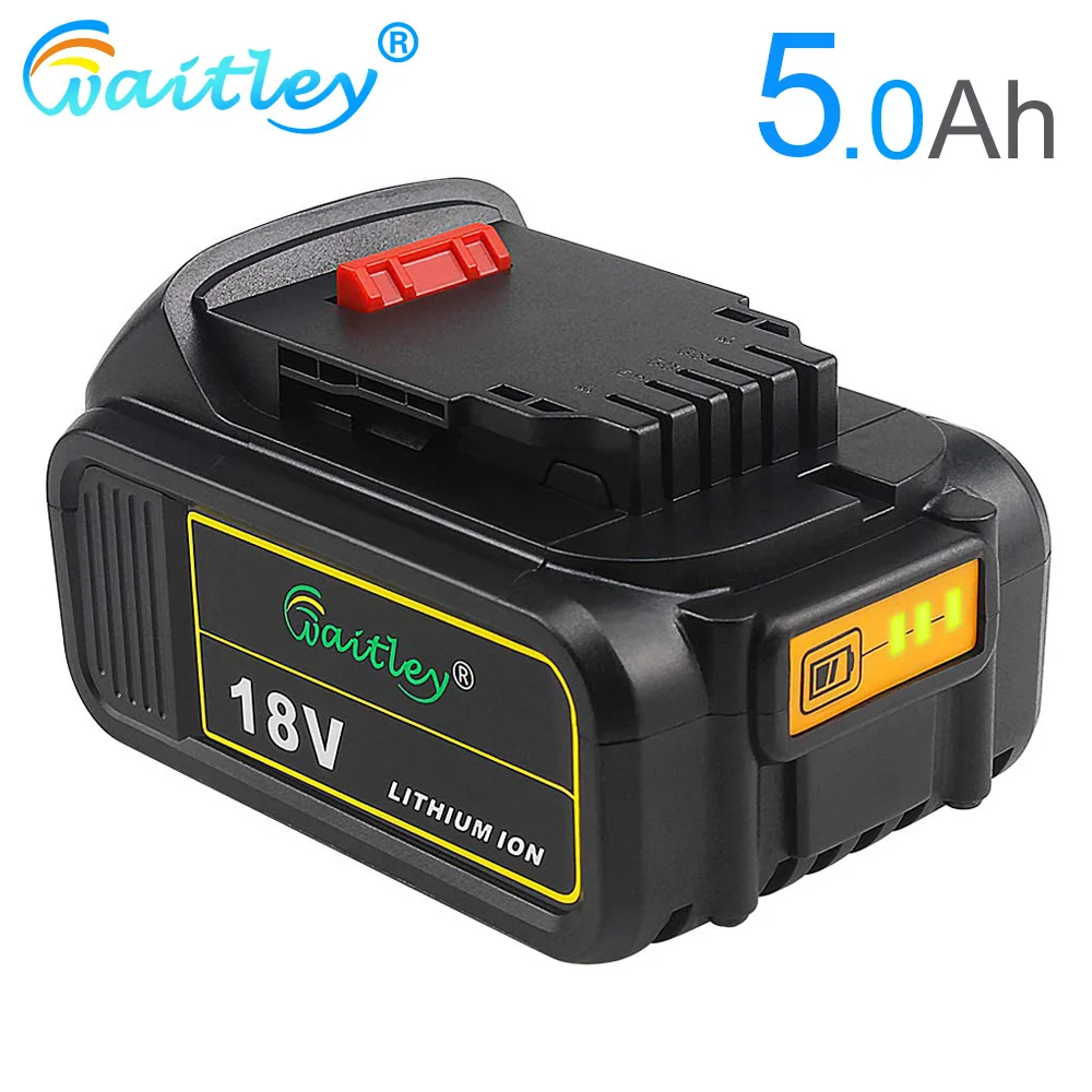 Запасная батарея Waitley DCB200 5.0Ah совместима с Dewalt 18 V 5000mAh 20V Max XR Tools v DCB184 Battery s