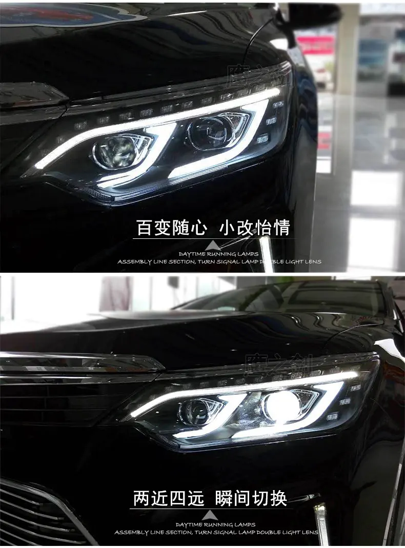 Автомобильный Стайлинг для Toyota Camry V55 светодиодный фонарь- год Camry фары drl Объектив двойной луч H7 HID Xenon