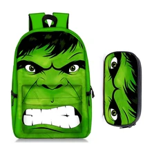 Прохладный 17 дюймов Mochila школьные детские спальные мешки для маленьких мальчиков и девочек, рюкзак с изображением Халка Ёмкость детский портфель для школы, фтуболка «Халк», «мстители», 3D принт распылитель ранцевого типа для с
