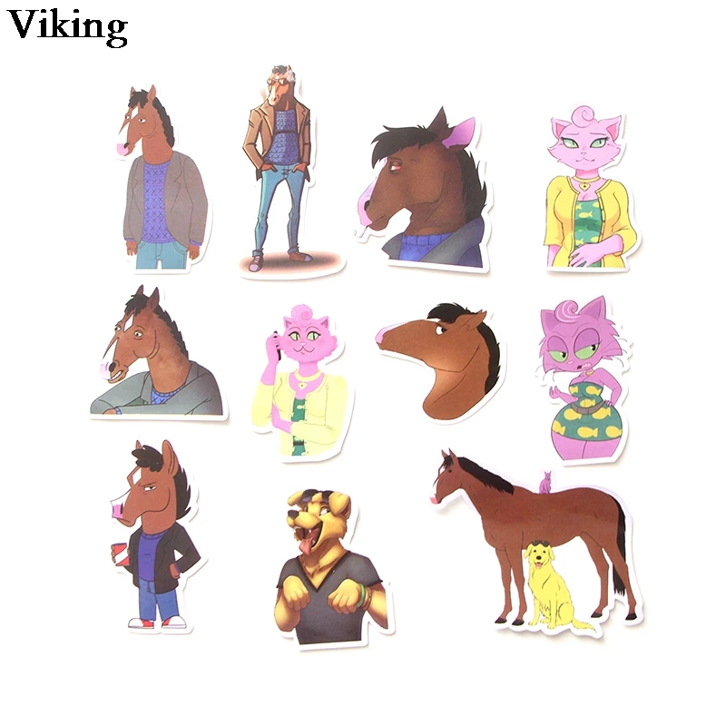 10sets/lot BoJack Horseman Sticker 58Pcs/set Cartoon Stickers Waterproof Stickers for Luggage Laptop Cool Decals Stickers G0192