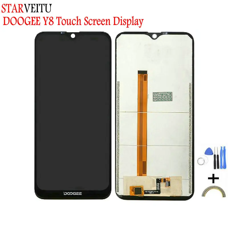 ЖК дисплей STARVEITU Для Doogee Y8 дигитайзер сенсорный экран 6 1 дюйма 19:9 Waterdrop LTPS сменный