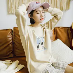 Хипстерский свитер с капюшоном женская тонкая с капюшоном Ранняя осень 2018 Новый стиль корейский стиль свободный крой Универсальный