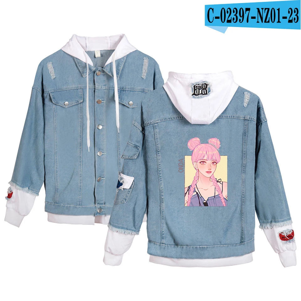 Harajuku Everglow Kpop 2D печатная Повседневная джинсовая куртка мода новые женские/мужские весенние и осенние повседневные узкие джинсы куртка - Цвет: As shown