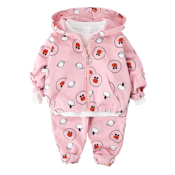 

2020 Autumn Outfits Baby Girls Clothes Sets Cute Infant Cotton Suits Hooded Zipper Jacket Pants 2Pcs/set Boys Kids Clothing Set