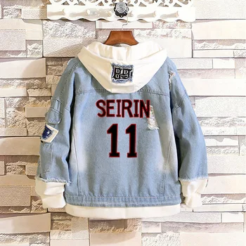 

Kuroko no Basuke SEIRIN Basket Ball Kuroko Tetsuya denim Jacket Cosplay Costume Men Women Jeans Loose hip hop cartoon jacket