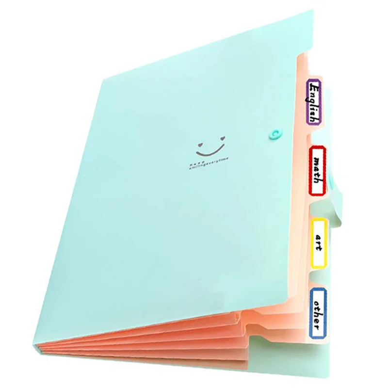 New-8Pcs, расширяющиеся папки, 5 карманов, А4, размер буквы, застежка-защелка, пластиковый аккордеон, органайзер для документов для школы и офиса