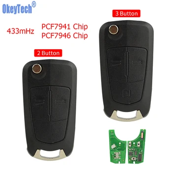 

OkeyTech Smart Remote Car Key For Opel Vauxhall Astra H 2004-2009 Zafira B 2005-2013 Corsa D Vectra 433mHz PCF7941/7946 Chip