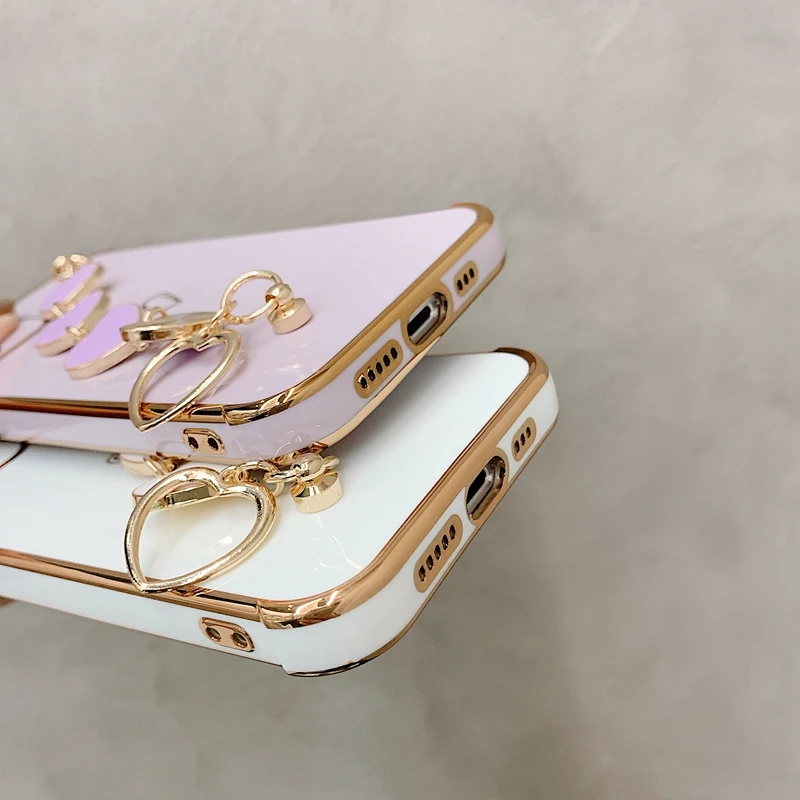 Soft Electroplated Love Heart Case For iPhone 3