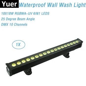 

LED Wash Wall 18X18W RGBWA-UV 6IN1 LED Stage Lighting Effect DMX Bar Wall Washer Lights IP65 Outdoor Line Bar Wash Effect Lights