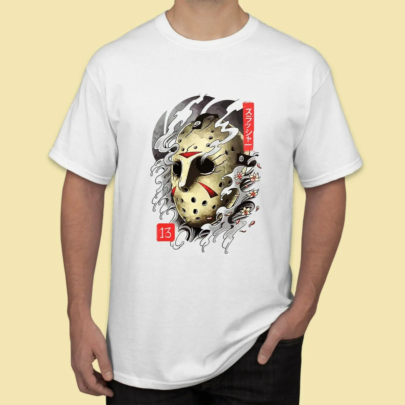 Новинка Jason Friday 13 фильм японский стиль Мужская футболка белые Размеры S M L XL |