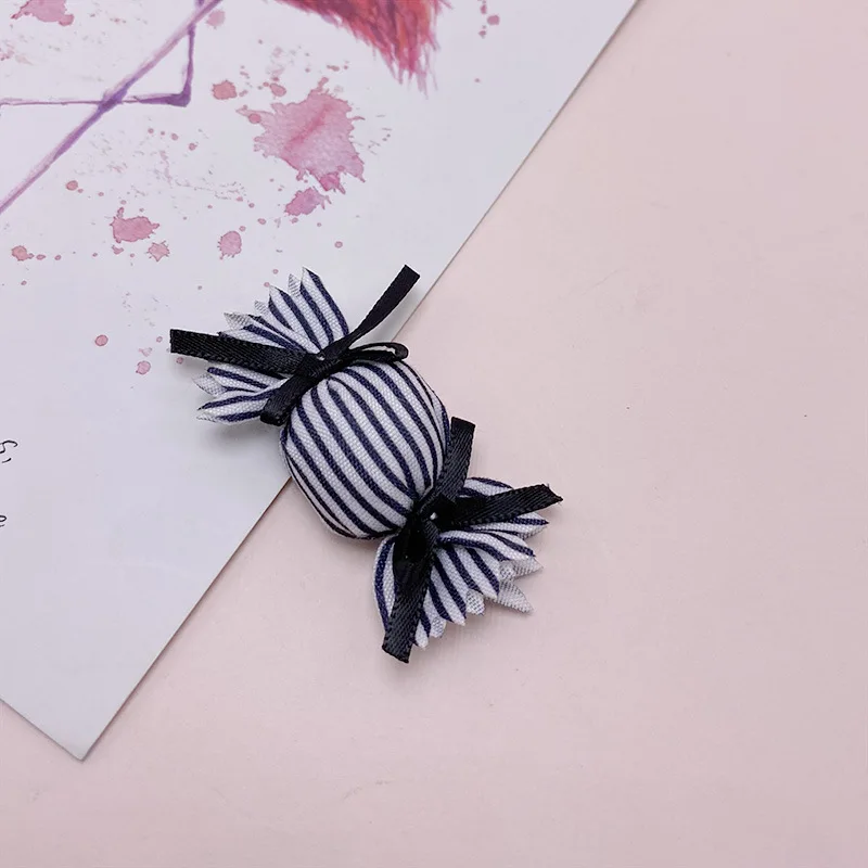 Hand genähtes Streifen tuch, Süßigkeiten applikationen, DIY Haarclip Zubehör, Geschenk dekoration, 5,5x2cm, 20 Stück Menge – Detail 3