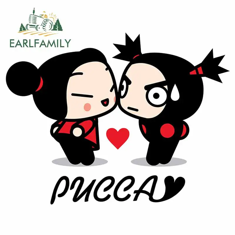 EARLFAMILY 13 см для Pucca Love Garu устойчивая к царапинам Автомобильная наклейка s
