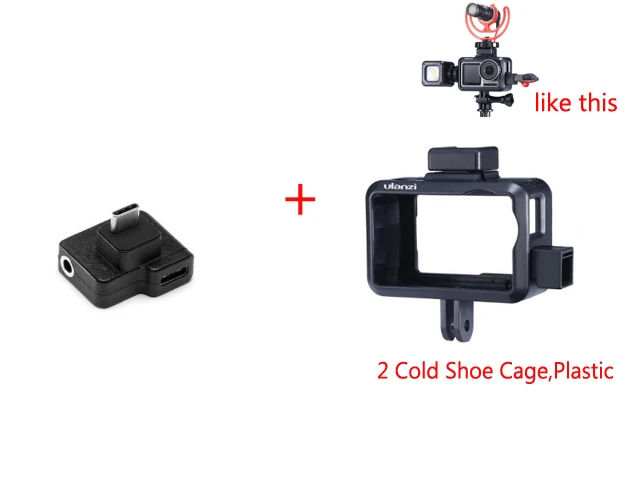 CYNOVA DJI Osmo экшн микрофон 3,5 мм/USB-C адаптер Аудио Внешний 3,5 мм крепление для микрофона разъем TRS DJI Osmo экшн аксессуары - Цвет: w Plastic case