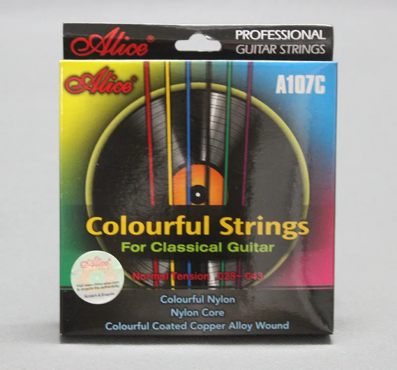 Alice A107C нейлоновые красочные Классические гитарные струны