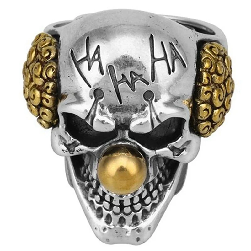 Milangirl New Skull Ring Soldier The Joker Face Design Funny Clowns Man As Gift For Friend | Украшения и аксессуары