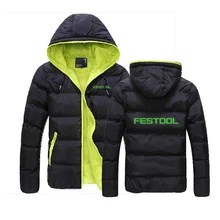 2021 Mens Winter New FESTOOL High Street Decal Cotton Hoodies High Quality Jackets Loose Male Tops Padded Pocket Zipper Coats