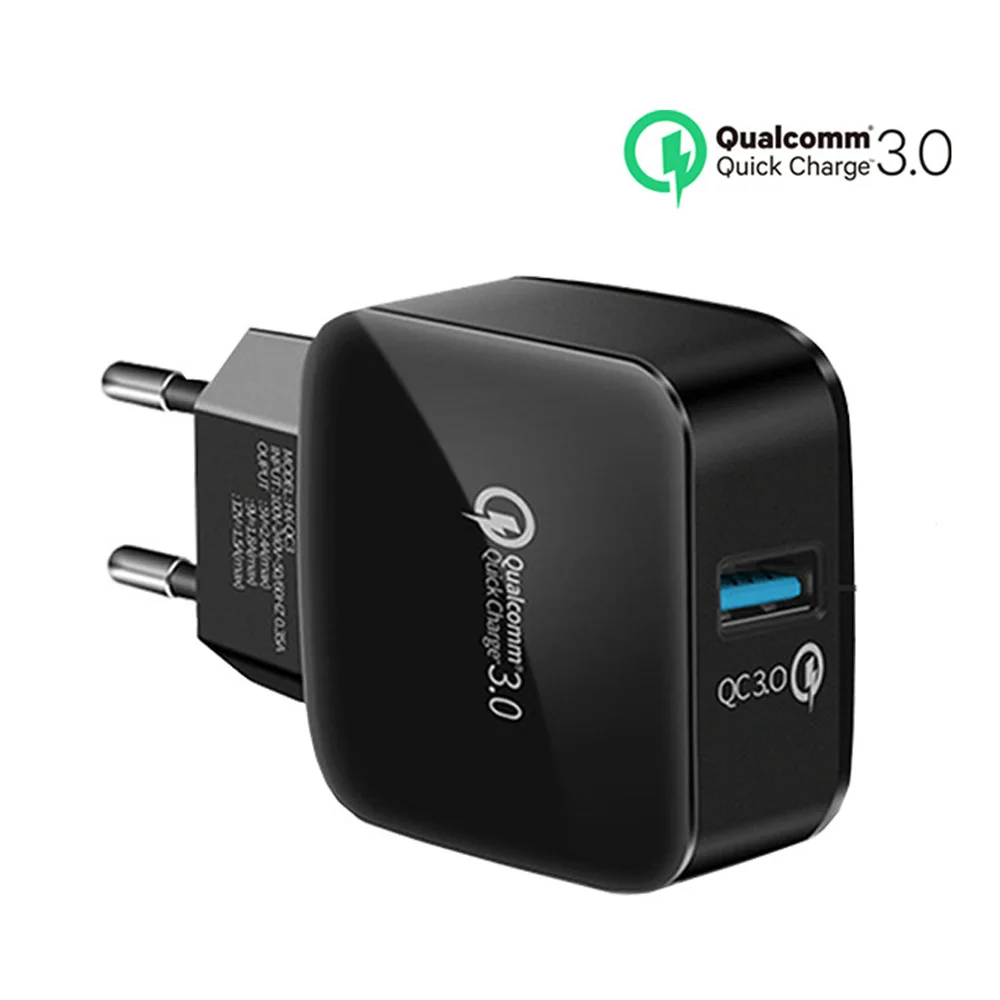 QC3.0 USB зарядное устройство с европейской вилкой 18 Вт Быстрая зарядка