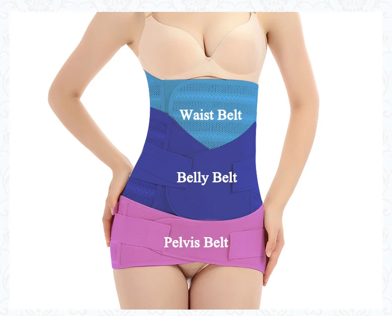 3in1 Belly/Abdomen/Pelvis Postpartum Belt Body Recovery Shapewear Belly Slim Waist Cinchers Breathable Waist Trainer Corset