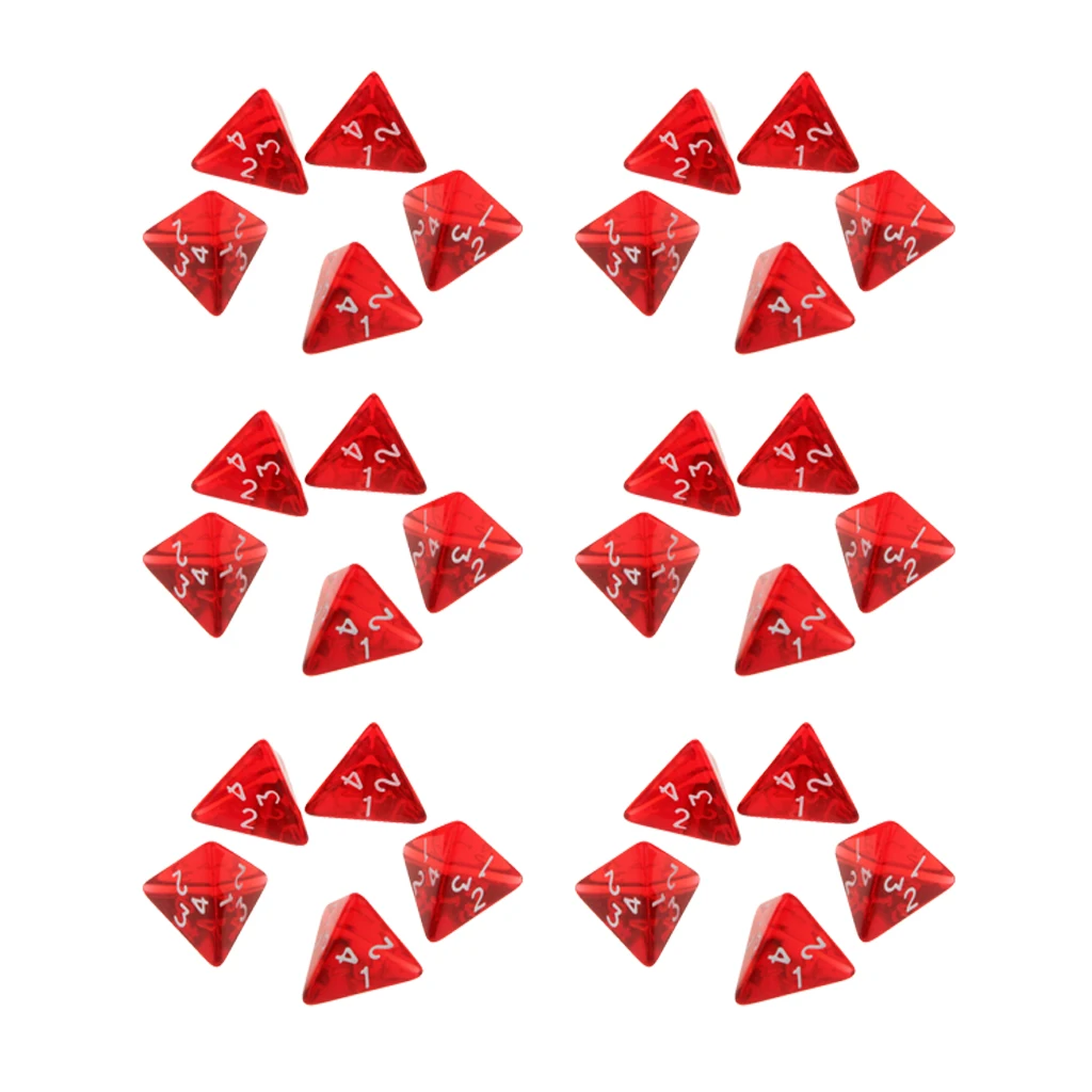 30 Pieces Dices Set D4 for DND Game Polyhedral Solid Metal 20mm