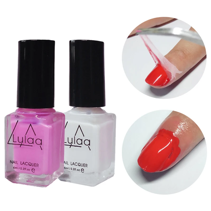 Lulaa Peel Off Liquid Tape From Nail Polish Protection Finger Latex Adhesive Clean Base Coat Care Nail Polish Lacquer Pink