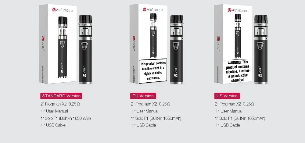 Великобритания Vaptio Vape ручка Solo F1 комплект встроенный аккумулятор 1650 мАч 2 мл бак 0,25 Ом двухъядерный светодиодный индикатор электронная сигарета