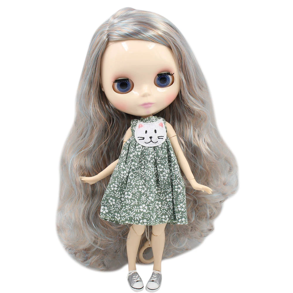 Ледяной обнаженный завод Blyth кукла серии No. BL6227/ розовый цвет смесь синие волосы белые кожные суставы тела Neo 1/6 BJD