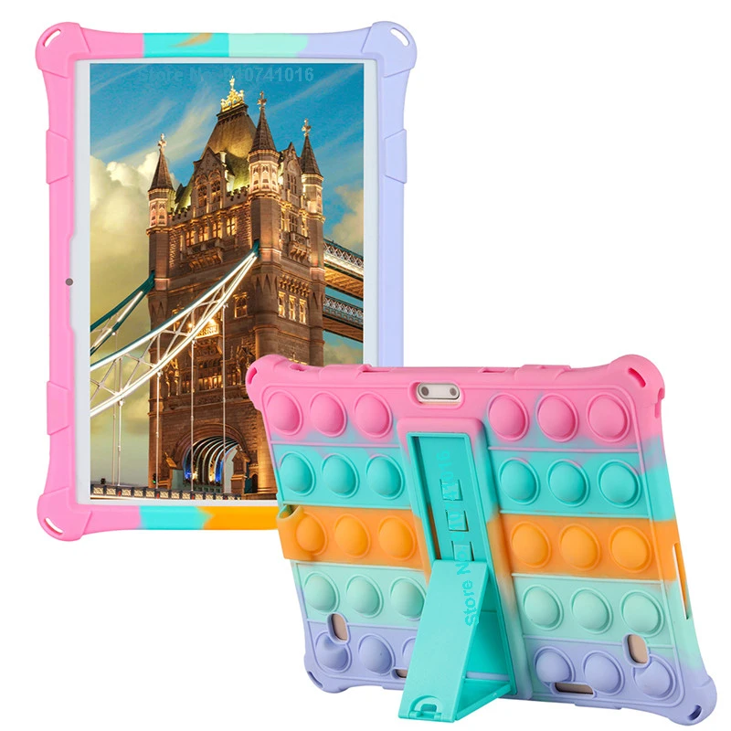 Soft Bubble Silicon Case para crianças, Capa