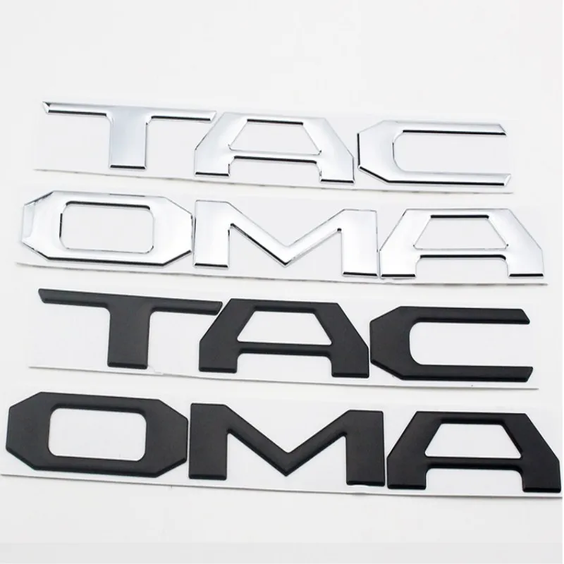 Автомобильный Ровер задняя дверь вставка наклейка с буквами наклейка для Марка Toyota Tacoma- хром серебро матовый черный