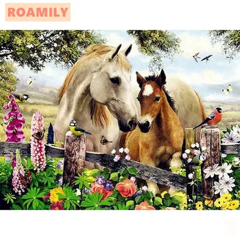 

Diamond Horse Embroidery,DIY Full Square/Round Diamond Painting,Horses,Picture Beading,Wall Painting