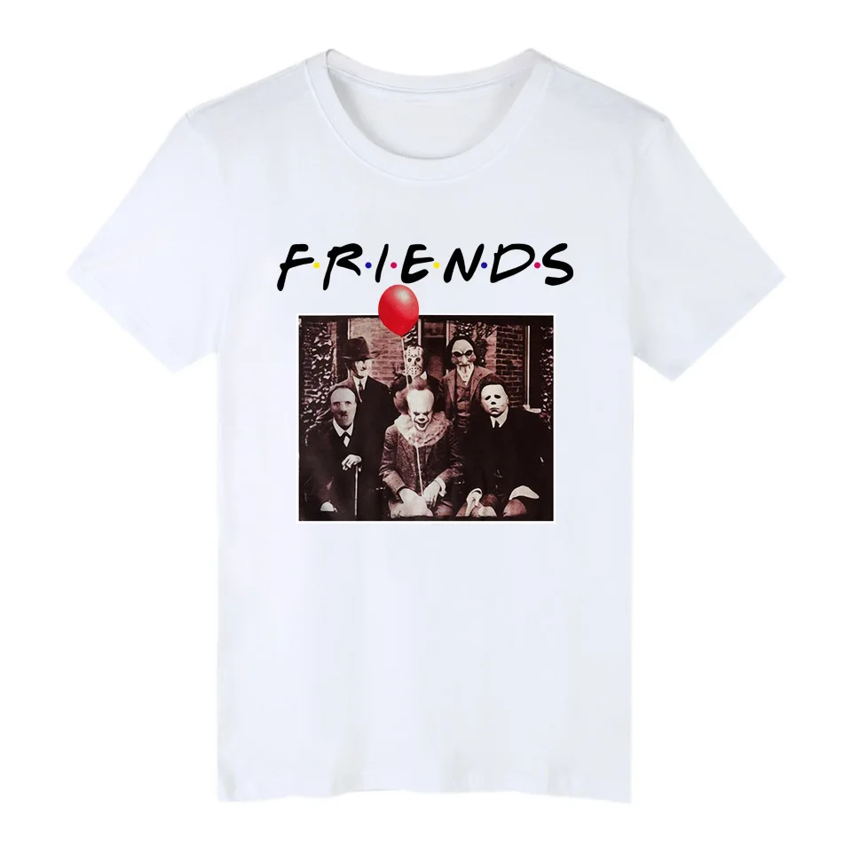 QZHIHE Horror Friends Pennywise Майкл Майерс Джейсон Вурхиз Мужская футболка на Хэллоуин