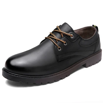

Height Increasing 5CM 2018 New Men Ankle Work Boots Casual Leather Men Short Boots Leisure Autumn/Winter Tooling Boots Shoes Men