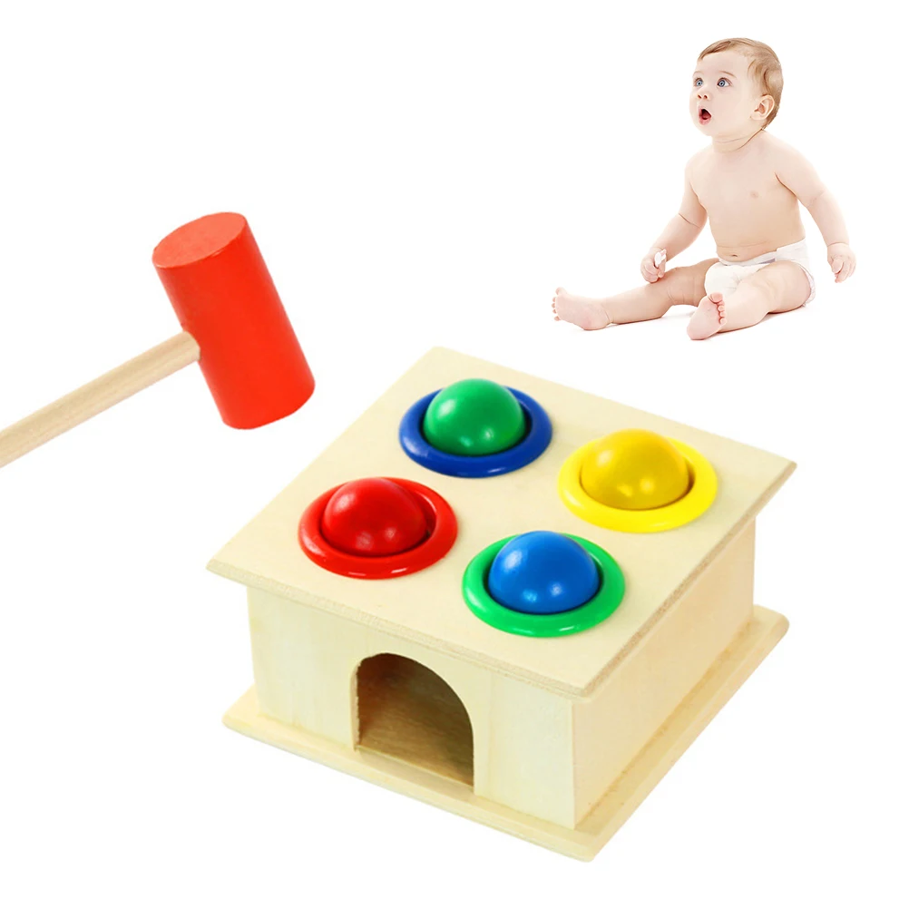 Colorful Wooden Hammer Bar Box Toy Beat Fight Sound Children Early Education Educational Toys | Игрушки и хобби