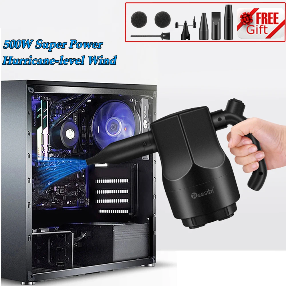 400W 500W Electric Compressed Air Duster Blower Canned Air Spray for Computer Keyboard Cleaning Hair Dryer