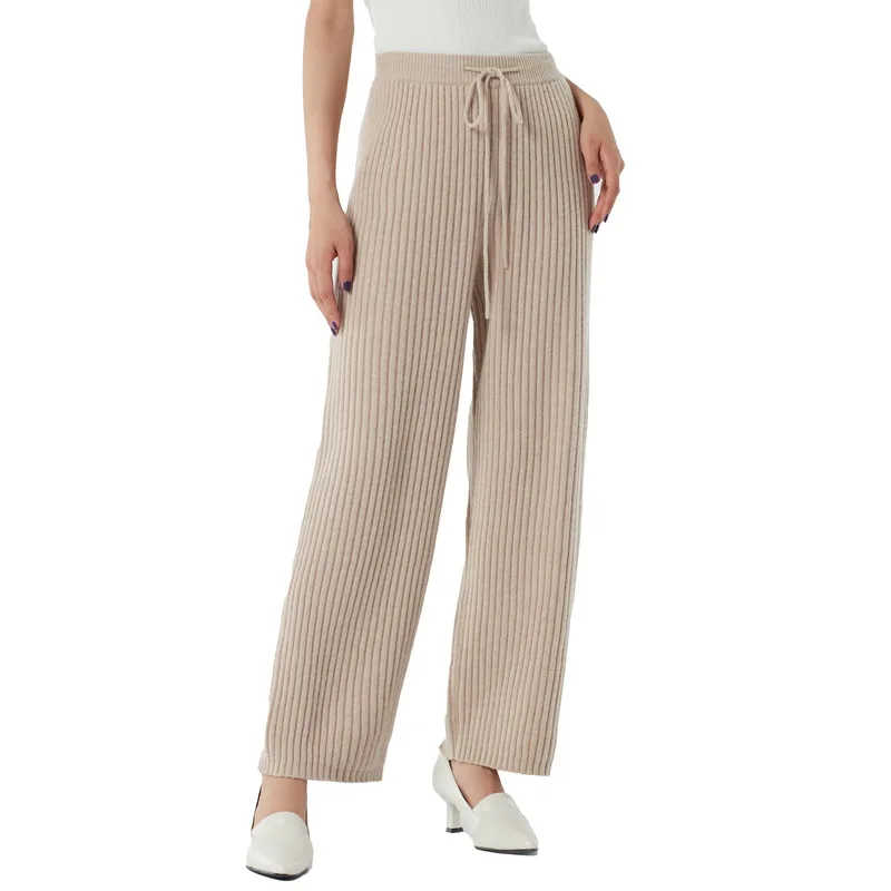 

Pre-sale Wool Wide Leg Pants Women Winter Kintted Trousers Female Autumn Casual Loose Long Bottoms