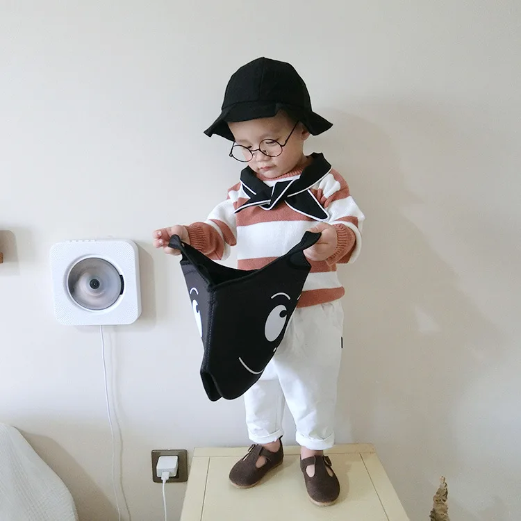 

New Style Boys' Sweater Korean-style Girls Pullover Knitting Shirt Autumn Medium-small Children Baby Stripes Weaving Sweater