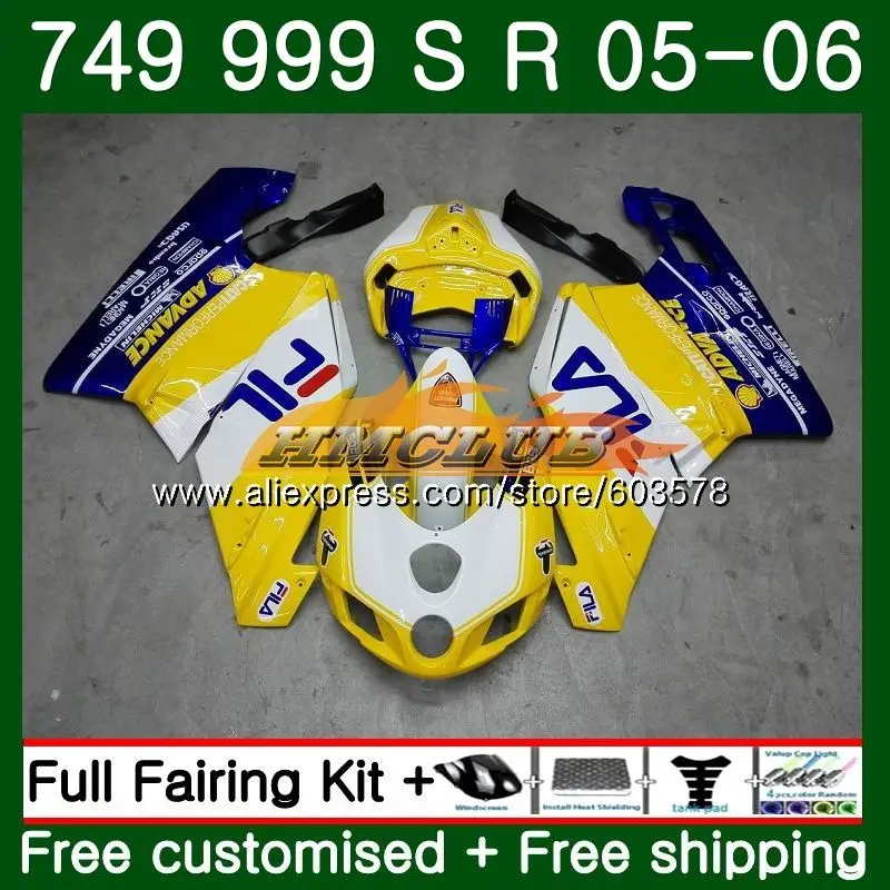 Корпус для поездок на мотоцикле DUCATI 749-999 749S 999 S 2003 2004 2005 2006 комплект 48CL. 8 синий желтый 749 999 S R 749R 999R 999 749 03 04 05 06 обтекатель