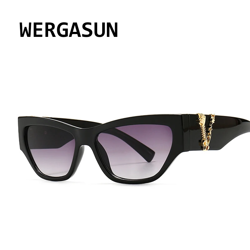 Женские солнцезащитные очки в стиле ретро WERGASUN кошачий глаз винтажном