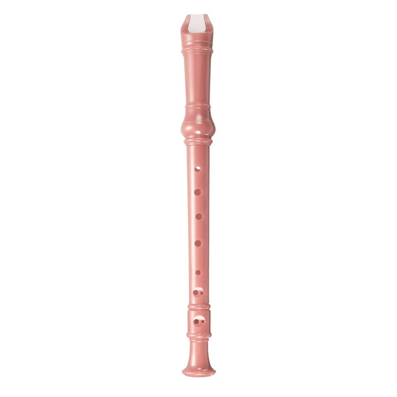 8-hole Soprano Descant Recorder Pink With Cleaning Rod+ Case Bag Music Instrument Pink