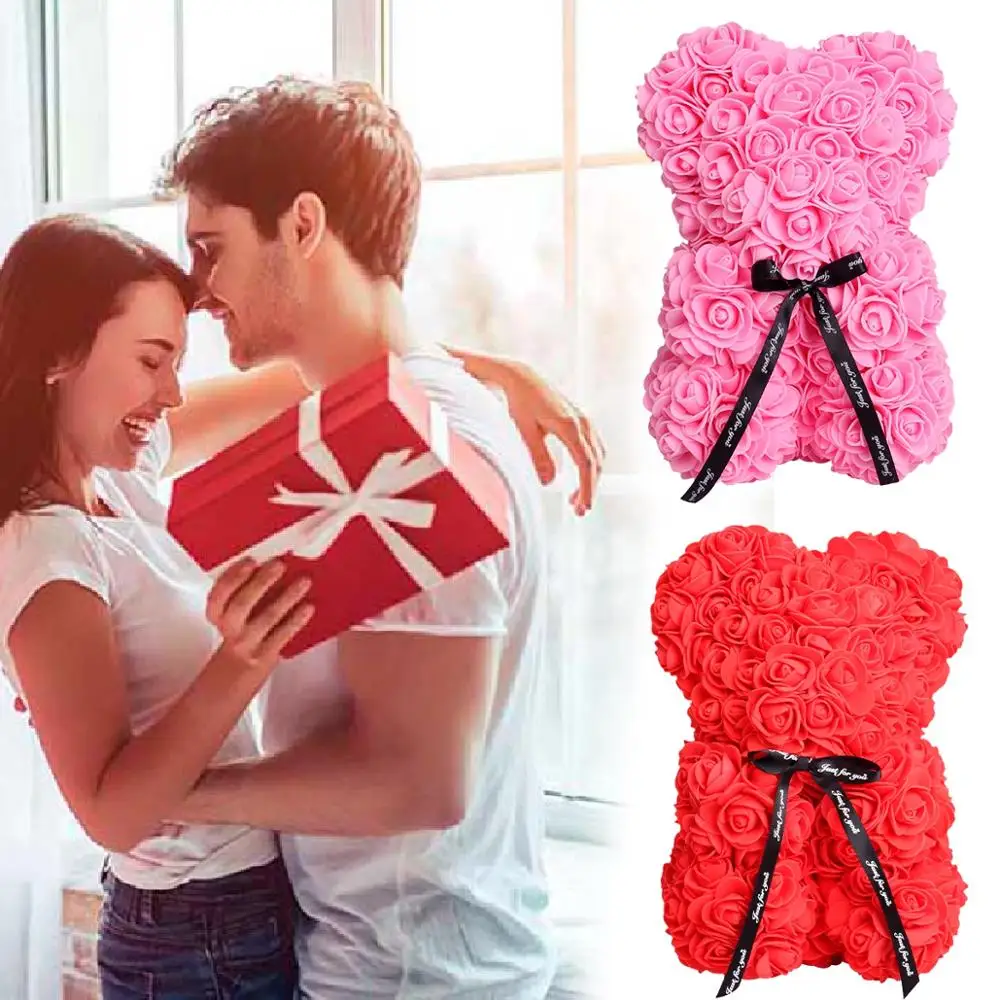 

HUIRAN Rose Bear Weeding Decoration for Weddings Rustic Wedding Birthday Decor Valentine's Day Gifts Decor Weding Party Supplies
