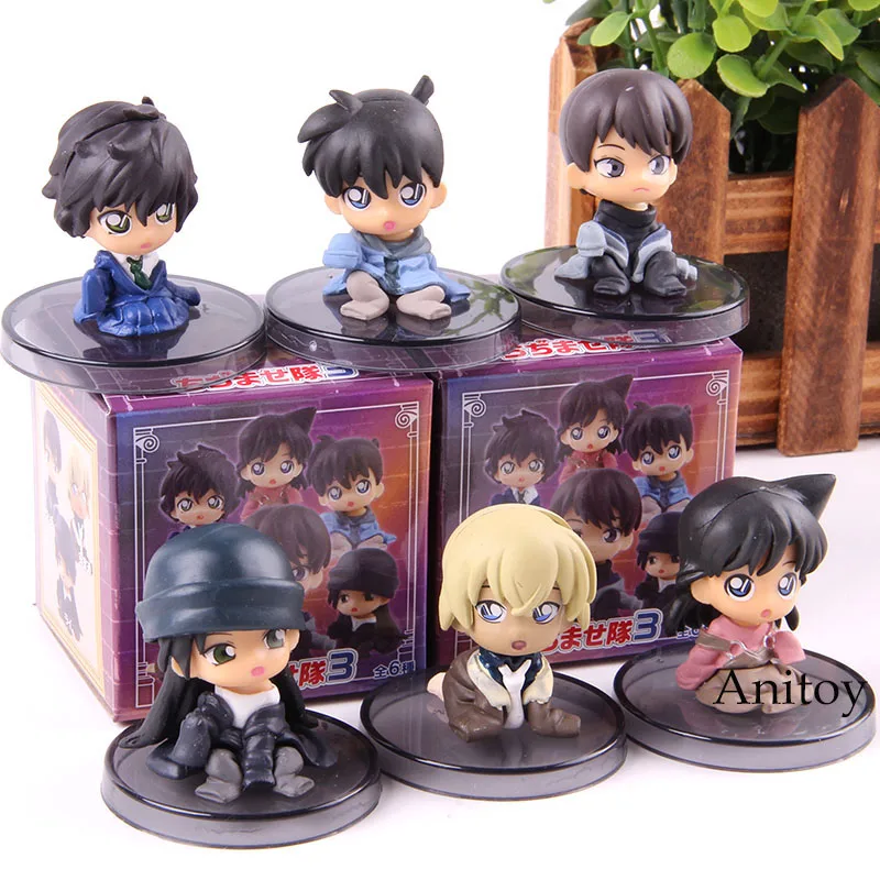Anime Detective Conan Figure Shrink to Corps 3 Ai Haibara Amuro Toru Shinichi Kudo Conan Action Figure PVC Model Toys 6pcs/set