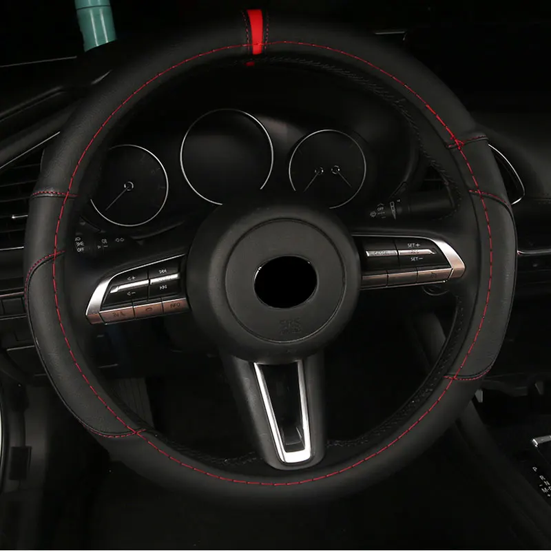 

Кожаный чехол на руль, чехол из коровьей кожи для 2020 Mazda 3, 1 шт.