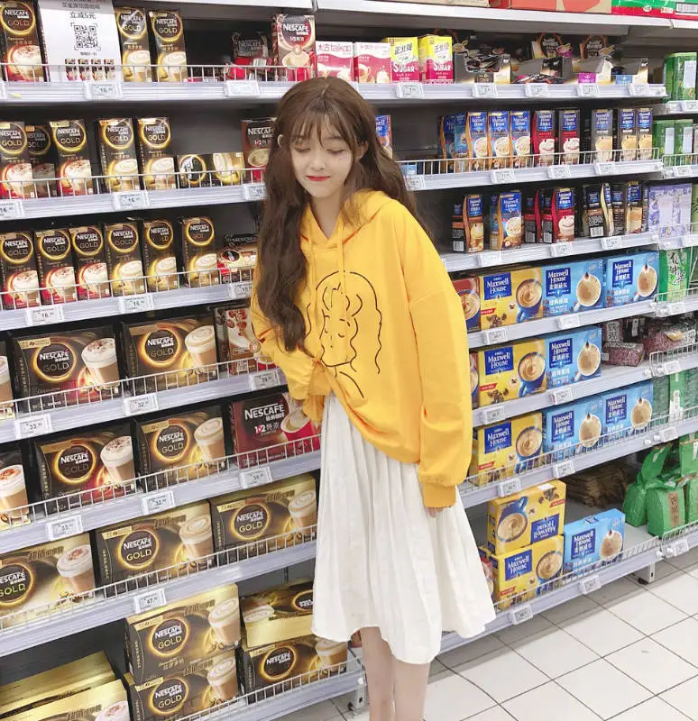Новое поступление, милый пуловер, модные женские толстовки для девочек, Harajuku, толстовки с капюшоном, женская одежда, женские топы с длинными рукавами и принтом, Студенческая женская уличная одежда на шнурке, удобные, сохраняющие тепло, для подростков, милый женские худи Moletom Kpop