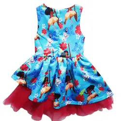 2019 платье Моана с ожерельем для девочек, детская одежда для приключений, детский пляжный карнавальный костюм принцессы, ночная рубашка Vaiana