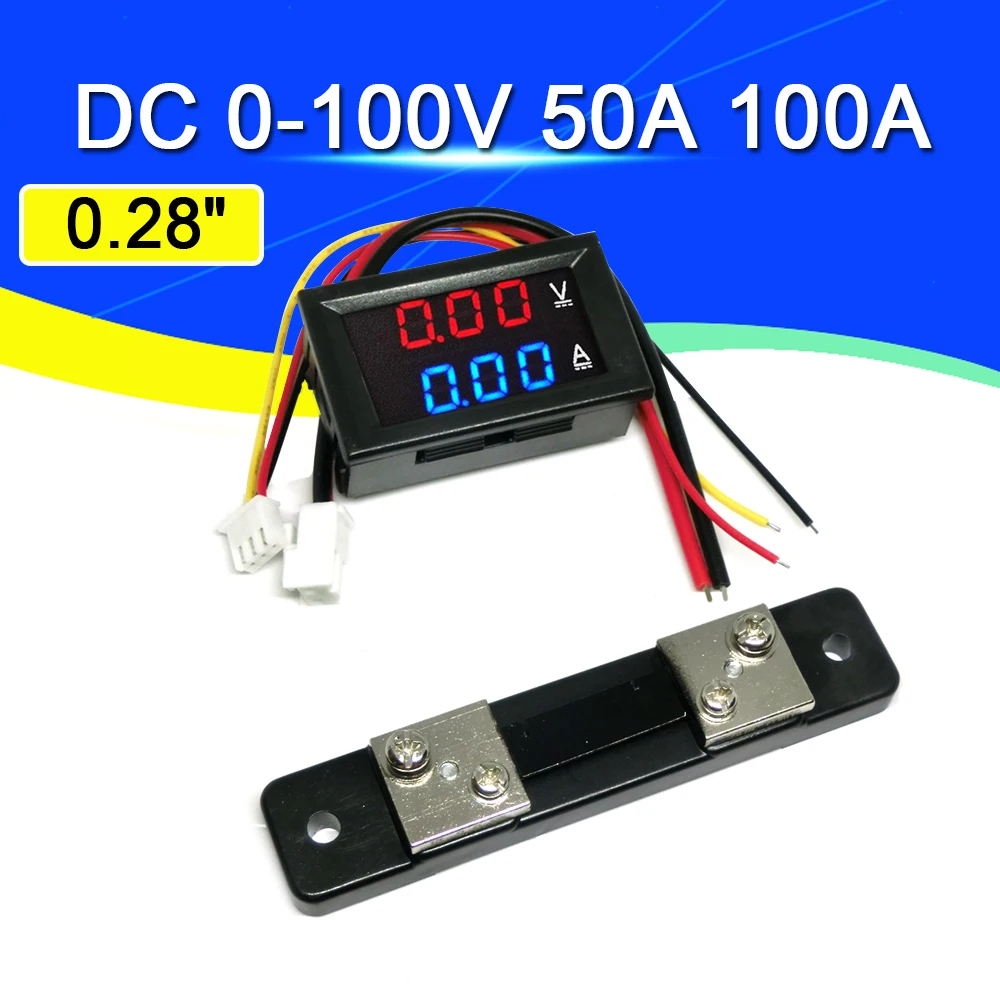 22MM DC 6-100V Mini LED Voltmeter Digital Display Voltage Meter