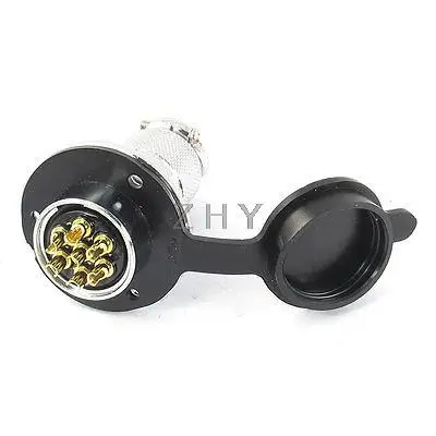 

AC 250V 10A Dustproof Metal Chassis 7-Pin Male Female Aviation Plug Connector