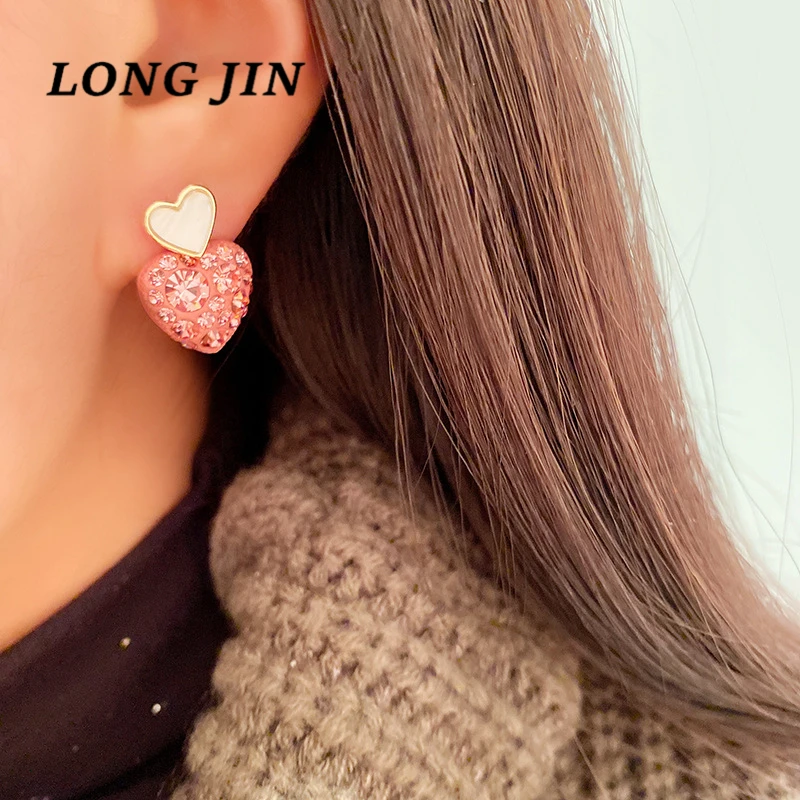 

Fashionable New Heart Shaped Strawberry Shape Design Pink Ladies Earring Temperament Personality Small and cute boutique Earring