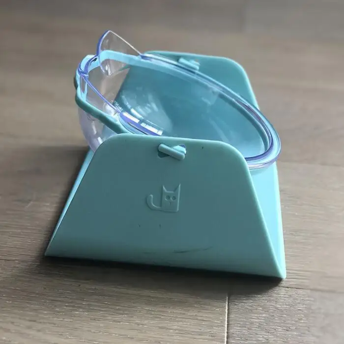 Blue Миска для кошки, регулируемая прозрачная миска для домашних животных и миска для воды с приподнятая подставка, съемная миска для домашних животных для кошек и маленьких собак - Цвет: Blue