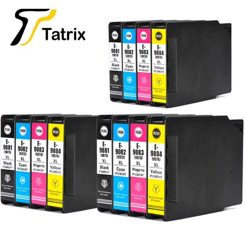 Татрикс для Epson T9081 T9082 T9083 T9084 чернильный картридж T9071 BK/C/M/Y для принтера Epson WorkForce Pro WF-6090DW 6590DWF